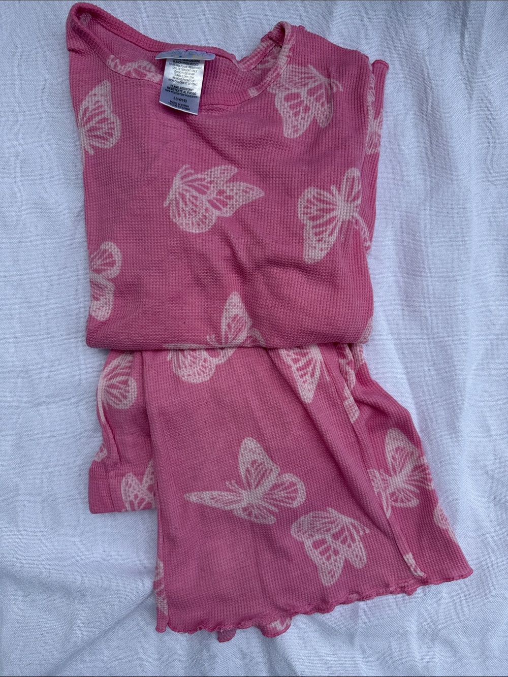Kids Pink Butterfly Pajama Set